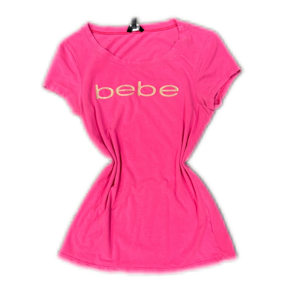 Bebe Hot Pink Tee with Logo